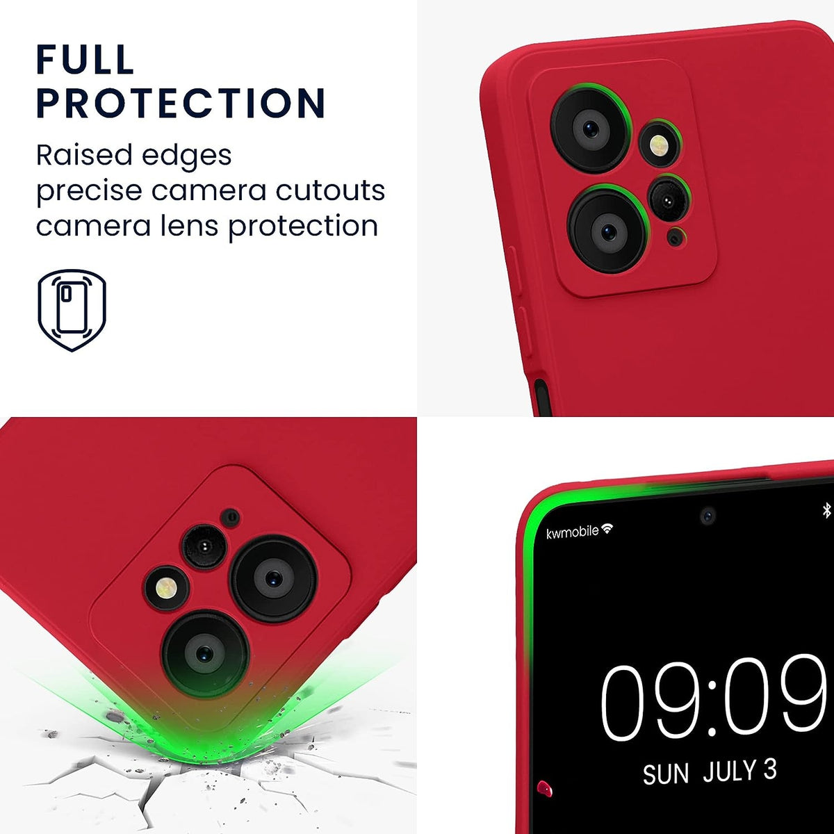 KWmobile Soft Slim Flexible Rubber Cover with Camera Protector - Θήκη Σιλικόνης Xiaomi Redmi Note 12 4G με Πλαίσιο Κάμερας - 