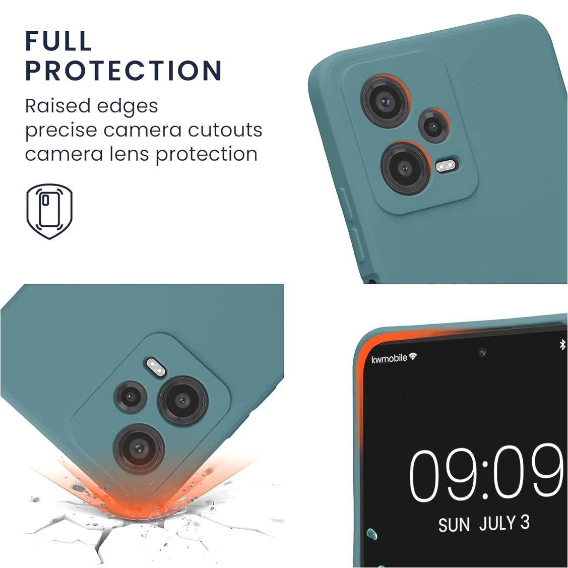 KWmobile Soft Slim Flexible Rubber Cover with Camera Protector - Θήκη Σιλικόνης Xiaomi Redmi Note 12 5G / Poco X5 με Πλαίσιο 