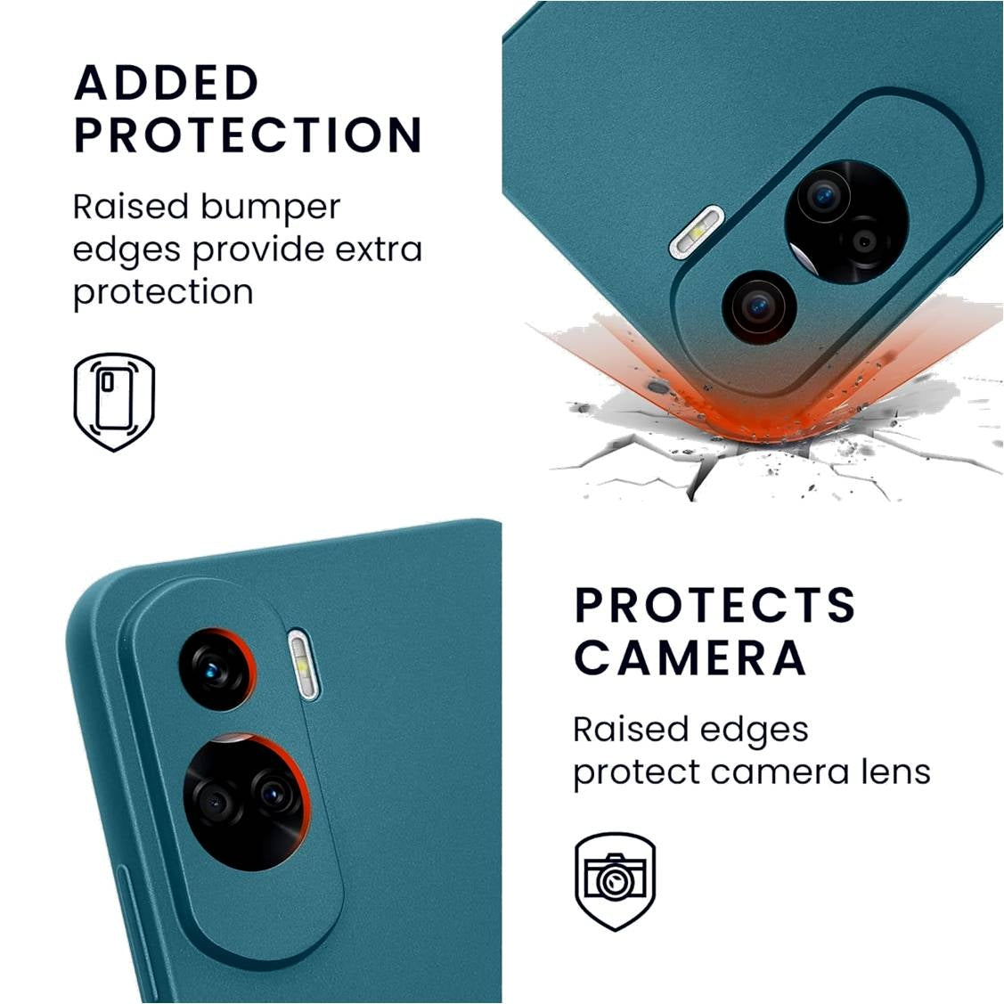 KWmobile Θήκη Σιλικόνης Honor 90 Lite με Πλαίσιο Κάμερας - Metallic Caribbean Blue (61745.251)