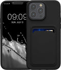 Θήκη Apple iPhone 15 Pro Max - KWmobile Σιλικόνης με Υποδοχή για Κάρτα - Black (62020.01)