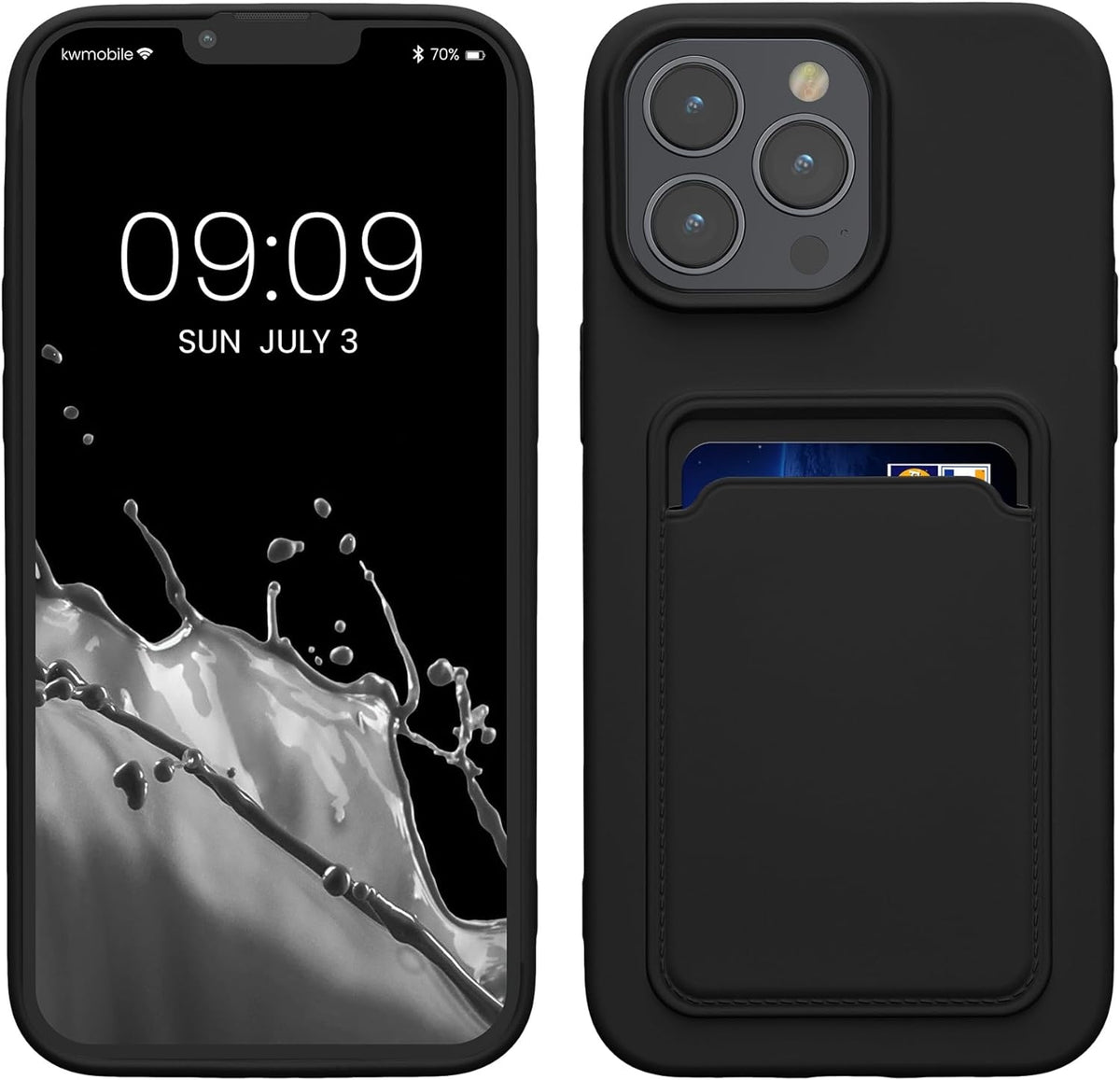 Θήκη Apple iPhone 15 Pro Max - KWmobile Σιλικόνης με Υποδοχή για Κάρτα - Black (62020.01)