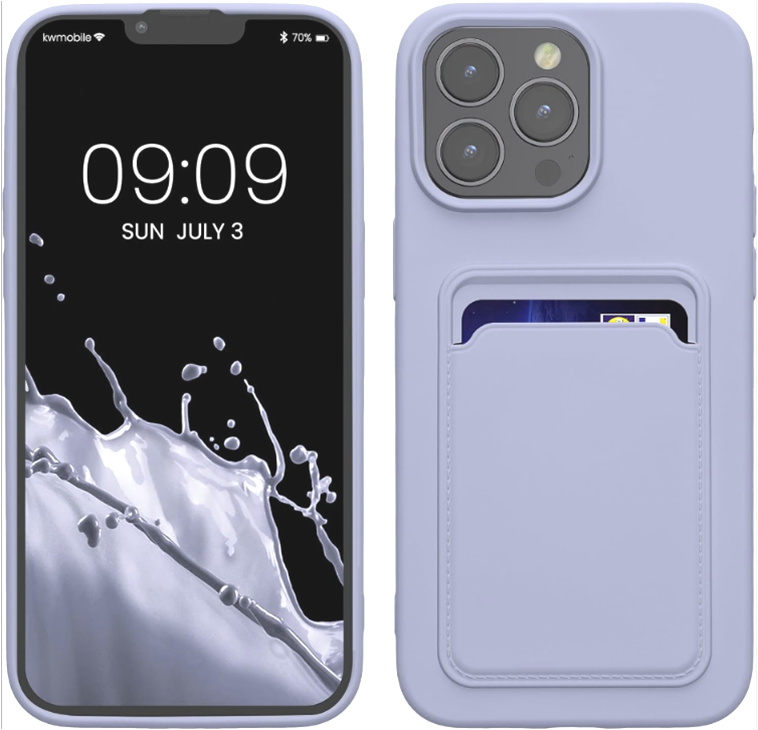 Θήκη Apple iPhone 15 Pro Max - KWmobile Σιλικόνης με Υποδοχή για Κάρτα - Lavender (62020.108)
