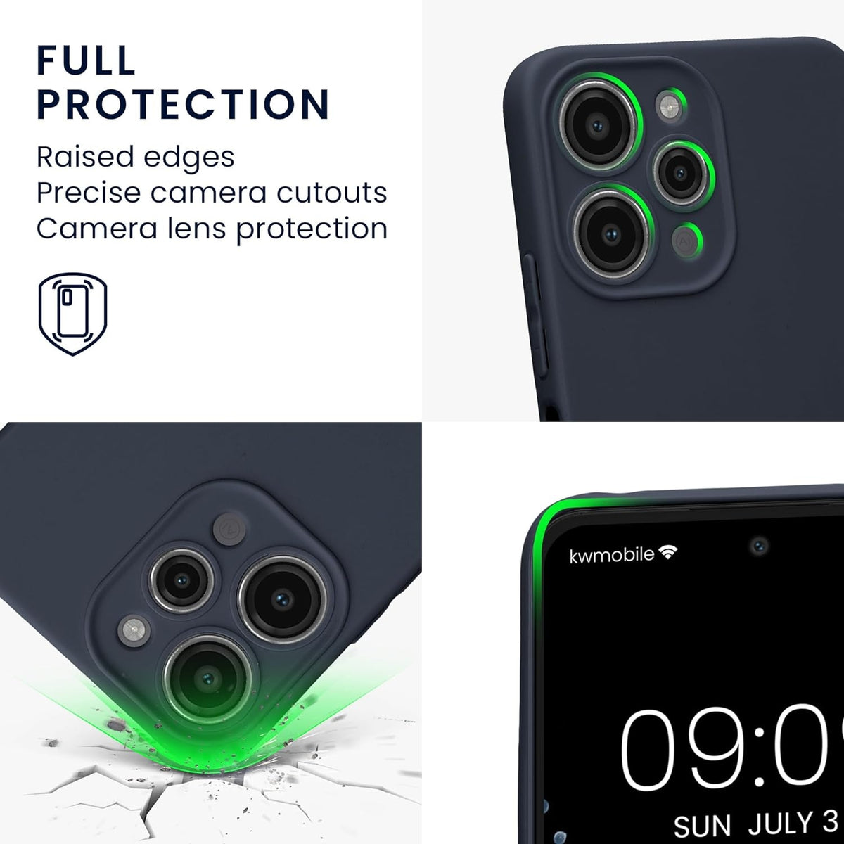 KWmobile Θήκη Σιλικόνης Xiaomi Redmi 12 με Πλαίσιο Κάμερας - Deep Ocean (61879.182)