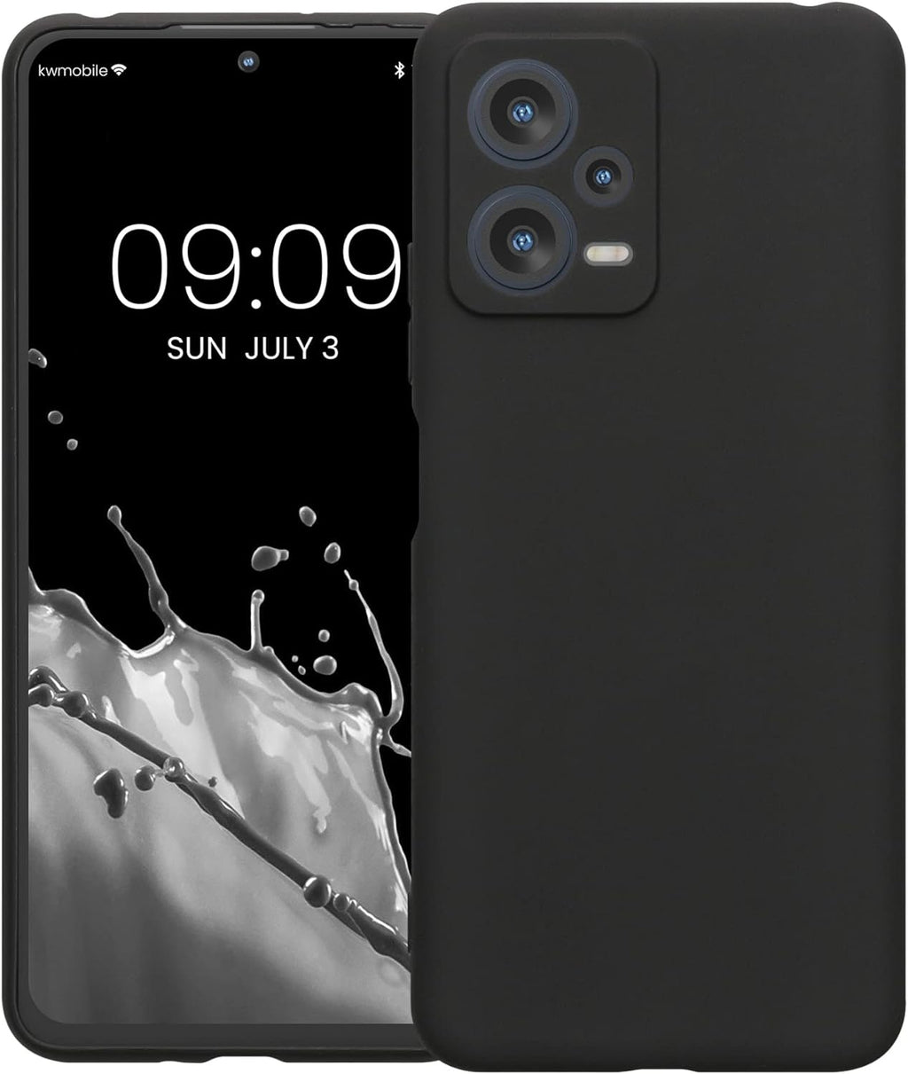 KWmobile Θήκη Σιλικόνης Xiaomi Redmi Note 12 5G / Poco X5 με Πλαίσιο Κάμερας - Black Matte (60887.47)