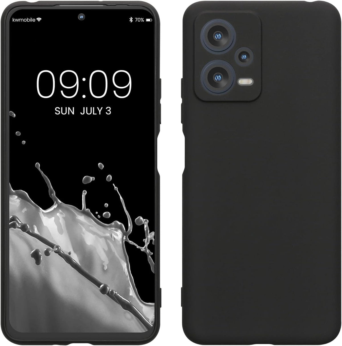 KWmobile Θήκη Σιλικόνης Xiaomi Redmi Note 12 5G / Poco X5 με Πλαίσιο Κάμερας - Black Matte (60887.47)