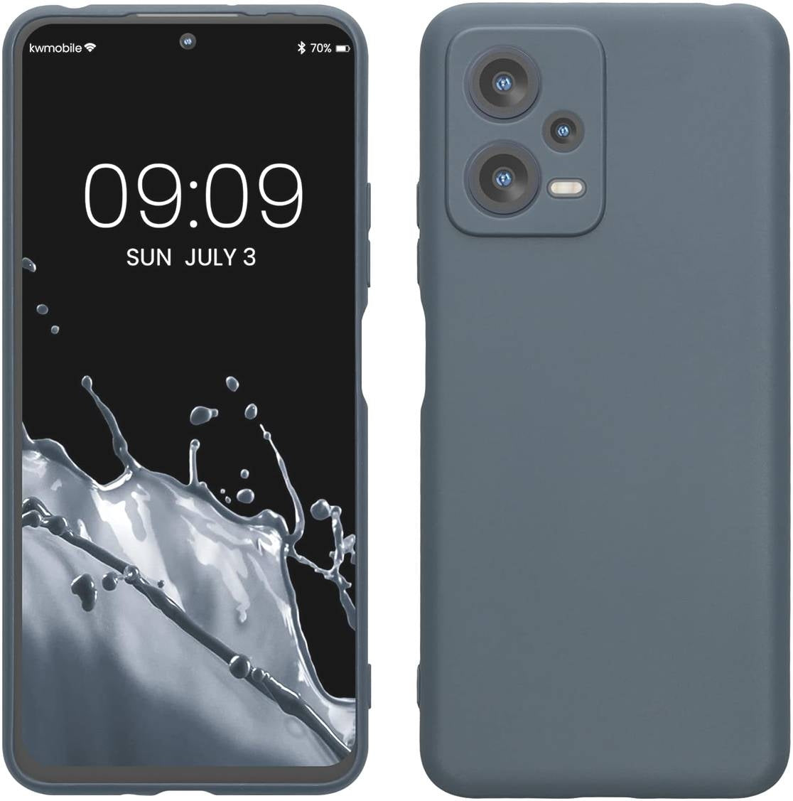 KWmobile Θήκη Σιλικόνης Xiaomi Redmi Note 12 5G / Poco X5 με Πλαίσιο Κάμερας - Dark Slate (60887.202)