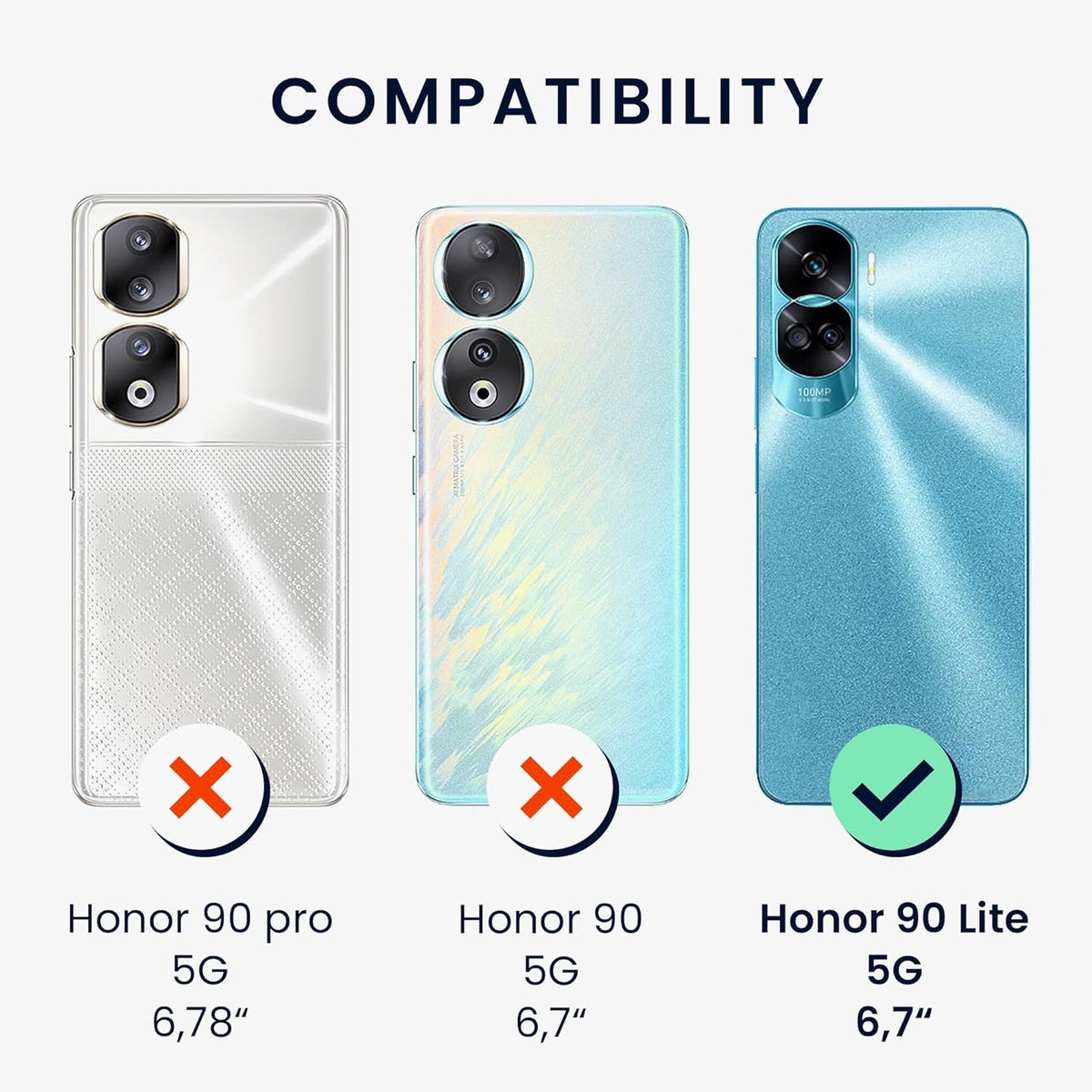 KWmobile Θήκη Σιλικόνης Honor 90 Lite - Black Matte (61744.47)