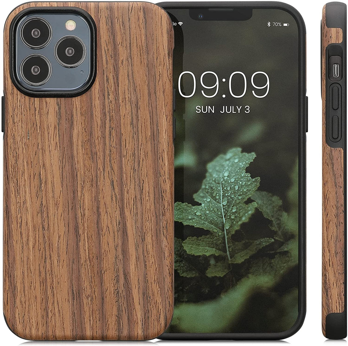 KWmobile Wood Optics - Θήκη Σιλικόνης Apple iPhone 13 Pro Max - Woodgrain Brown (58304.01)
