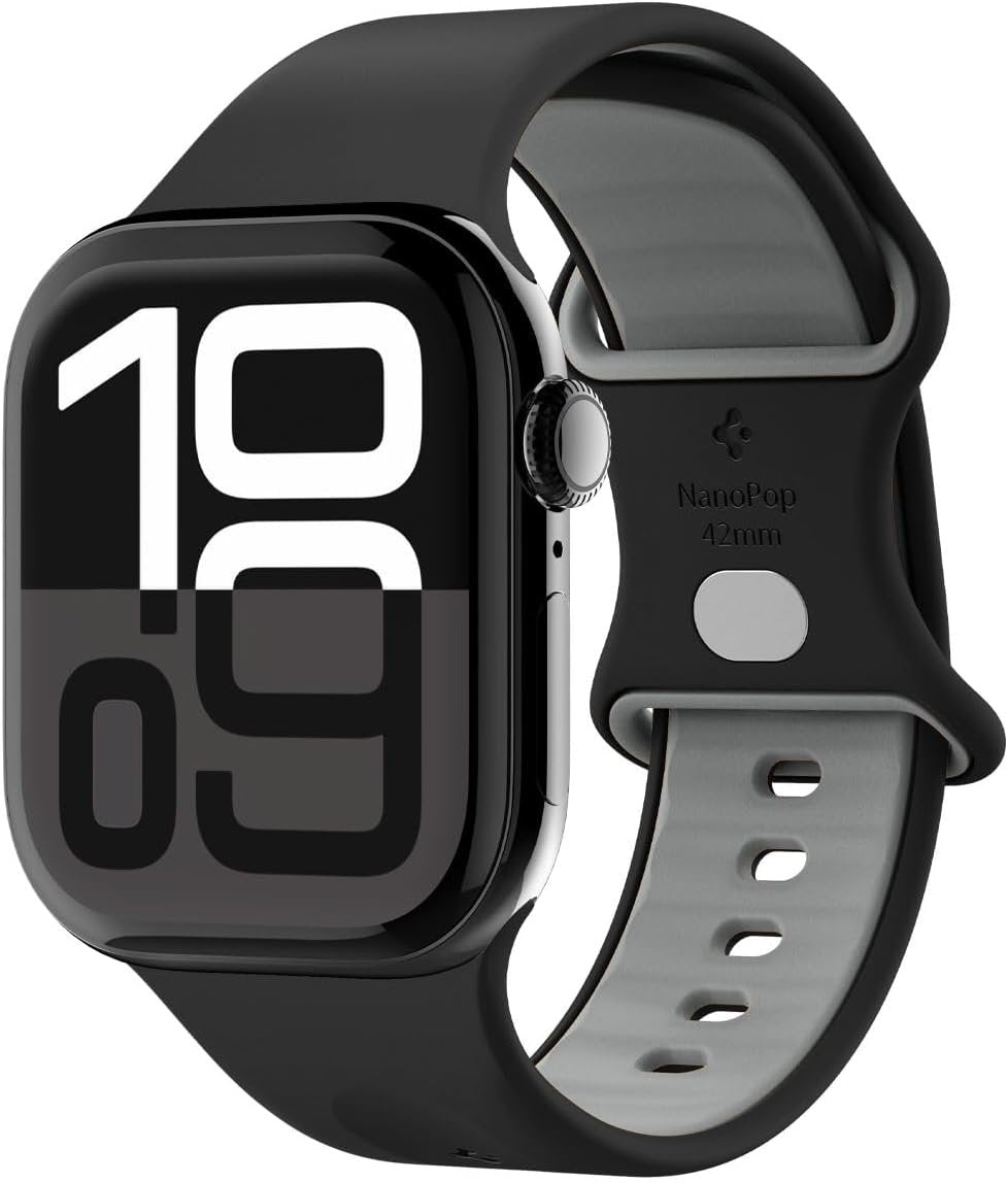Λουράκι Apple Watch SE/11/10/9/8/7/6/5/4 (42/41/40mm) Spigen Nano Pop από Premium Σιλικόνη - Black Sesame (AMP09324)
