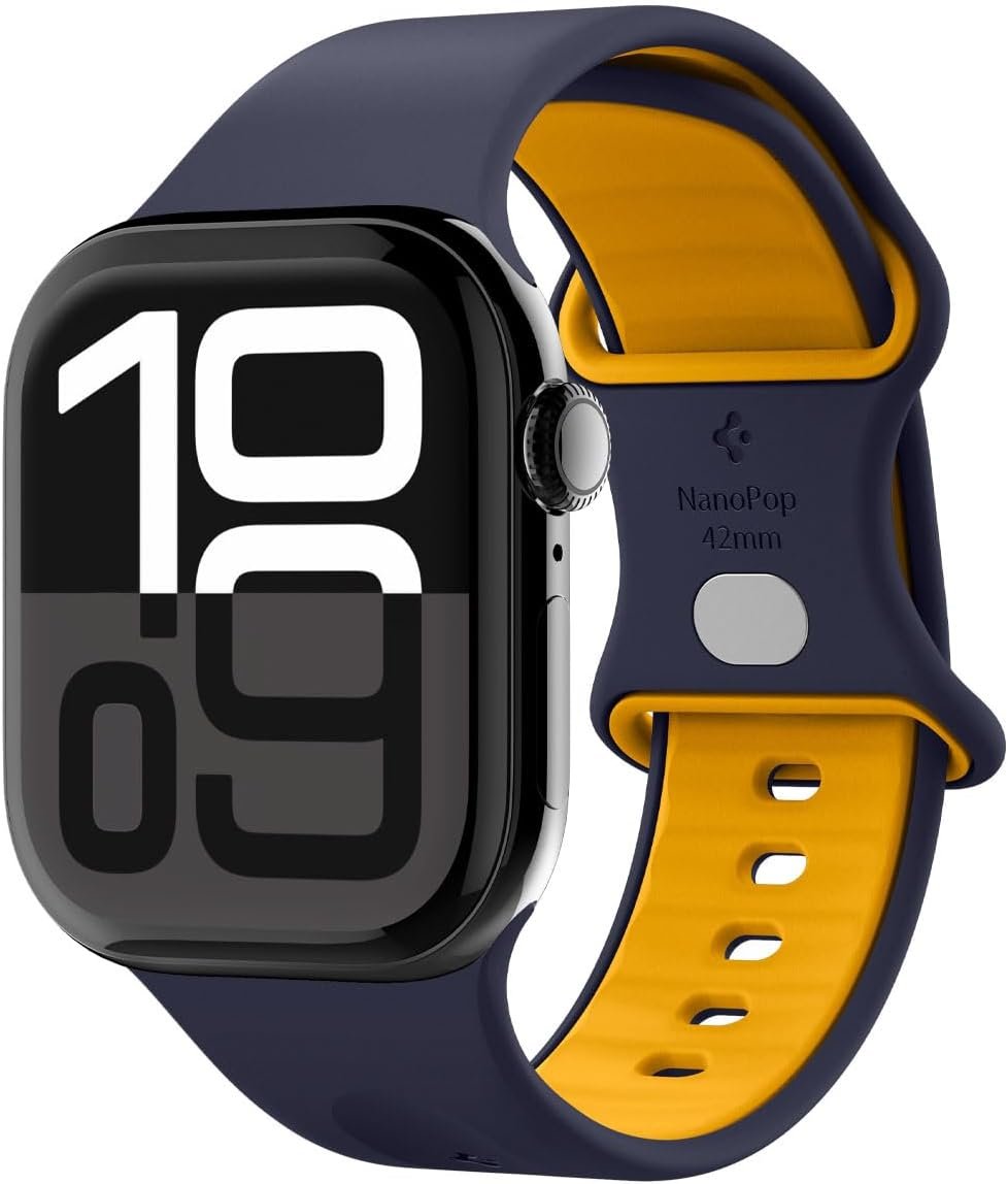 Λουράκι Apple Watch SE/11/10/9/8/7/6/5/4 (42/41/40mm) Spigen Nano Pop από Premium Σιλικόνη - Blueberry Navy (AMP09325)