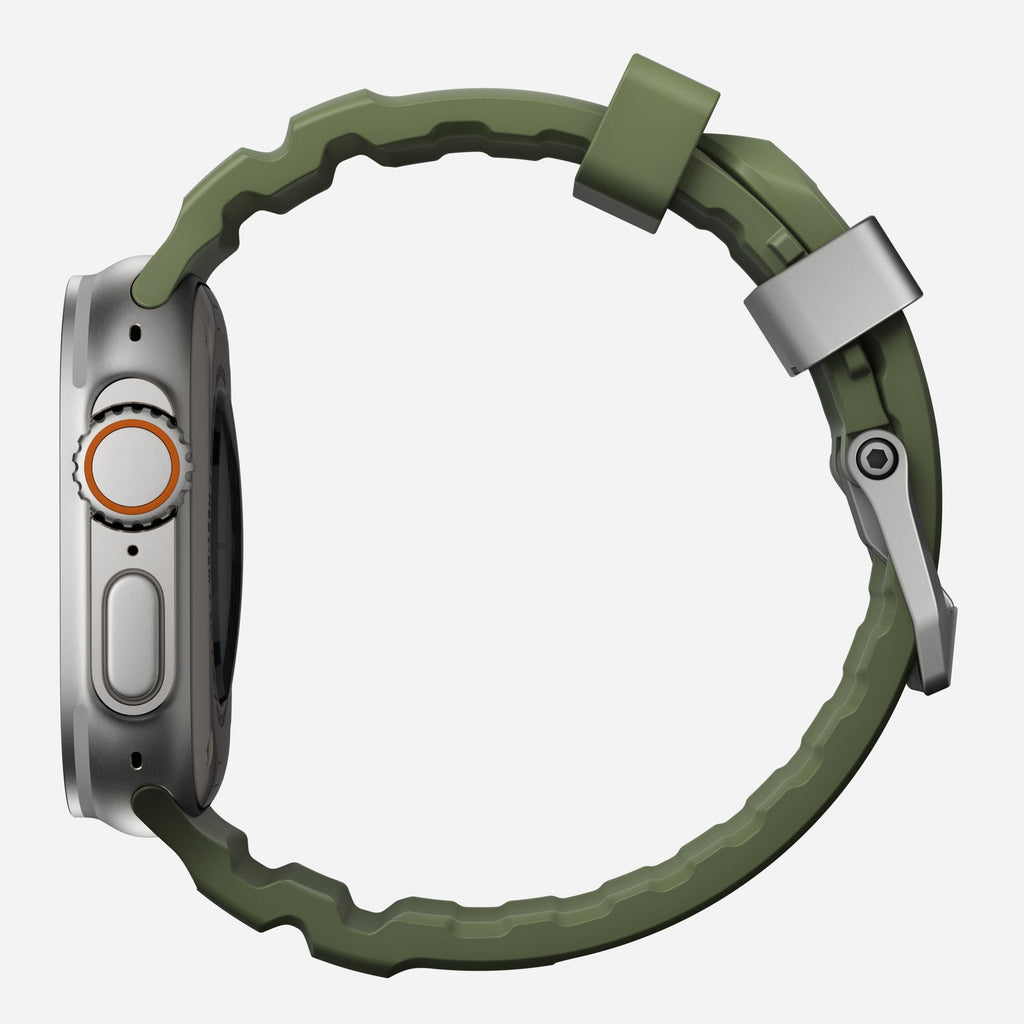 Λουράκι Apple Watch Ultra/SE/11/10/9/8/7/6/5/4 (49/46/45/44mm) Nomad Rocky Point Band Αδιάβροχο FKM & Τιτάνιο - Forest / Natu