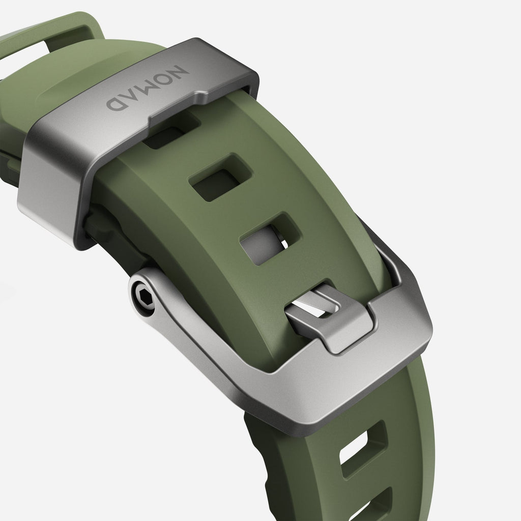 Λουράκι Apple Watch Ultra/SE/11/10/9/8/7/6/5/4 (49/46/45/44mm) Nomad Rocky Point Band Αδιάβροχο FKM & Τιτάνιο - Forest / Natu