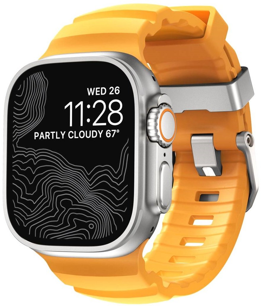 Λουράκι Apple Watch Ultra/SE/11/10/9/8/7/6/5/4 (49/46/45/44mm) Nomad Rocky Point Band Αδιάβροχο FKM & Τιτάνιο - Sol / Natural