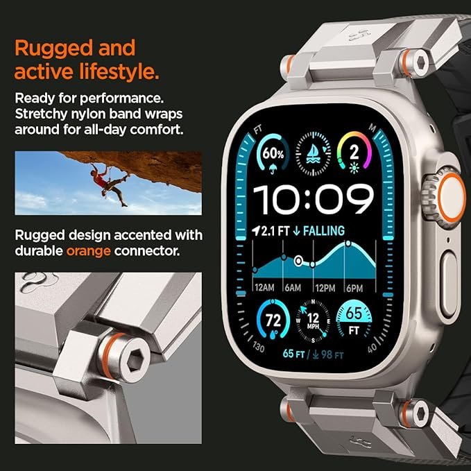 Λουράκι Apple Watch Ultra/SE/11/10/9/8/7/6/5/4 (49/46/45/44mm) Spigen DuraPro Armor Σιλικόνης - Gray (AMP09104)