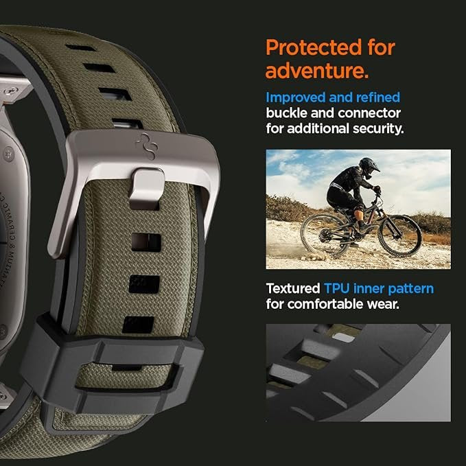 Λουράκι Apple Watch Ultra/SE/11/10/9/8/7/6/5/4 (49/46/45/44mm) Spigen DuraPro Armor Σιλικόνης - Military Green (AMP09102)