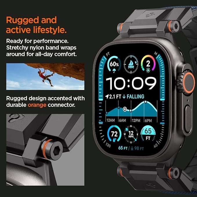 Λουράκι Apple Watch Ultra/SE/11/10/9/8/7/6/5/4 (49/46/45/44mm) Spigen DuraPro Armor Σιλικόνης - Navy Blue (AMP09103)