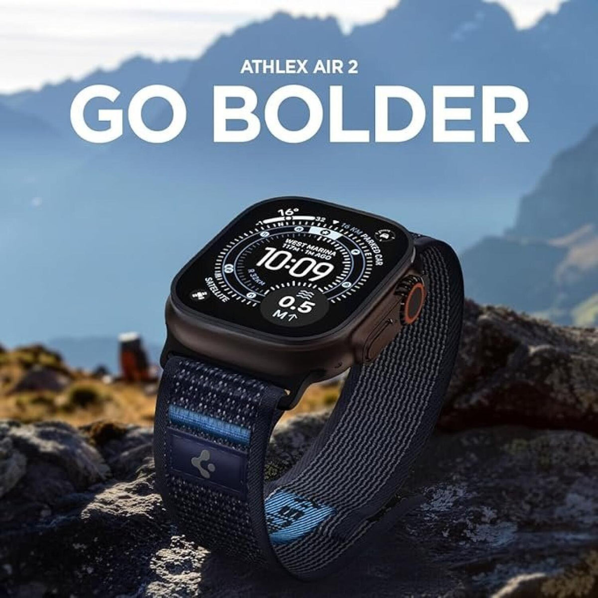 Λουράκι Apple Watch Ultra/SE/11/10/9/8/7/6/5/4 (49/46/45/44mm) Spigen Athlex Air 2 Υφασμάτινο - Active Navy Blue (AMP10608)