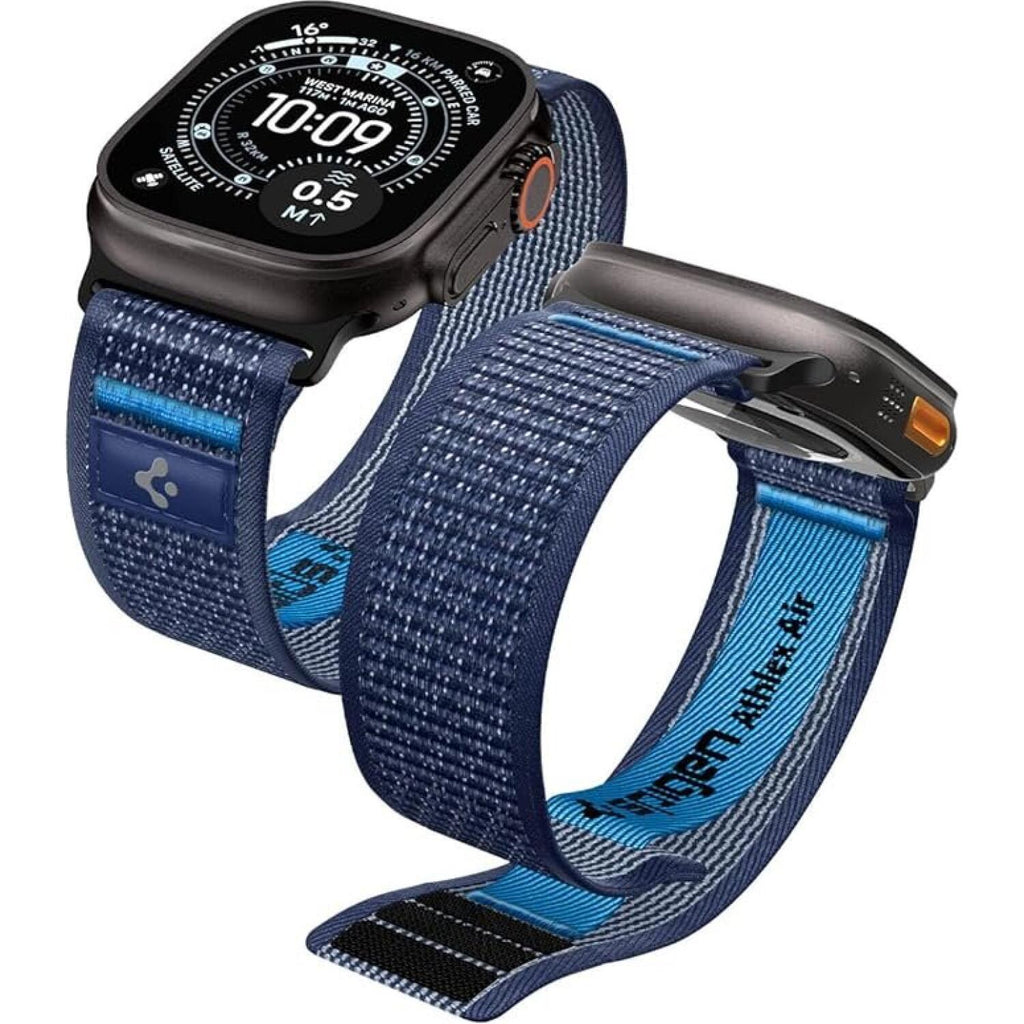 Λουράκι Apple Watch Ultra/SE/11/10/9/8/7/6/5/4 (49/46/45/44mm) Spigen Athlex Air 2 Υφασμάτινο - Active Navy Blue (AMP10608)