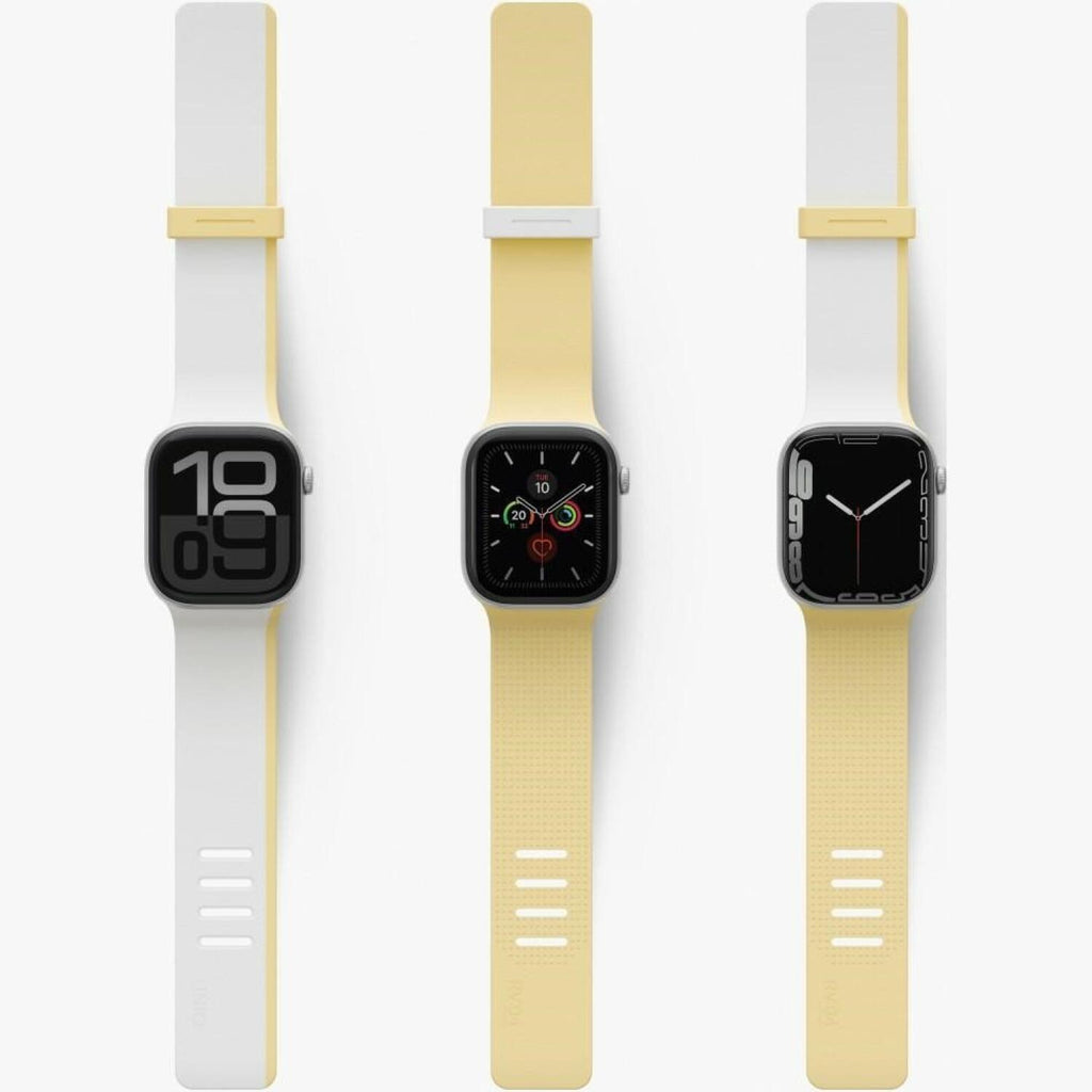 Λουράκι Apple Watch SE/11/10/9/8/7/6/5/4 (42/41/40mm) Uniq Revix IV Αναστρέψιμο Μαγνητικό από Premium Σιλικόνη - White / Butt
