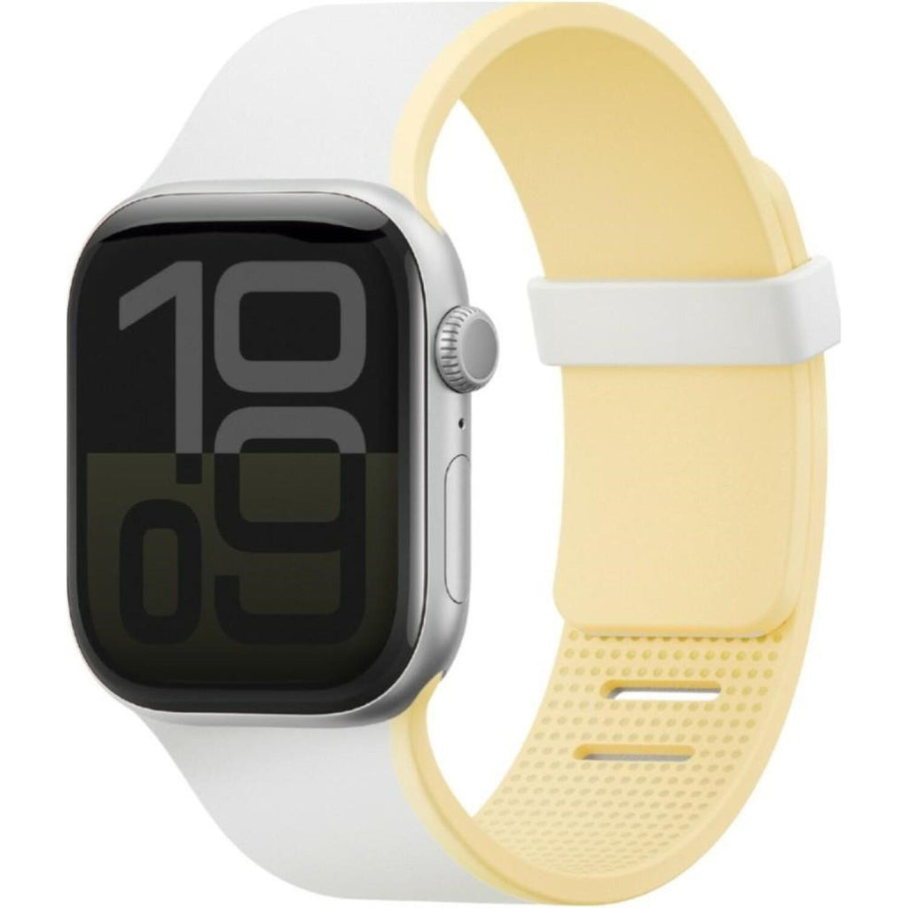 Λουράκι Apple Watch SE/11/10/9/8/7/6/5/4 (42/41/40mm) Uniq Revix IV Αναστρέψιμο Μαγνητικό από Premium Σιλικόνη - White / Butt