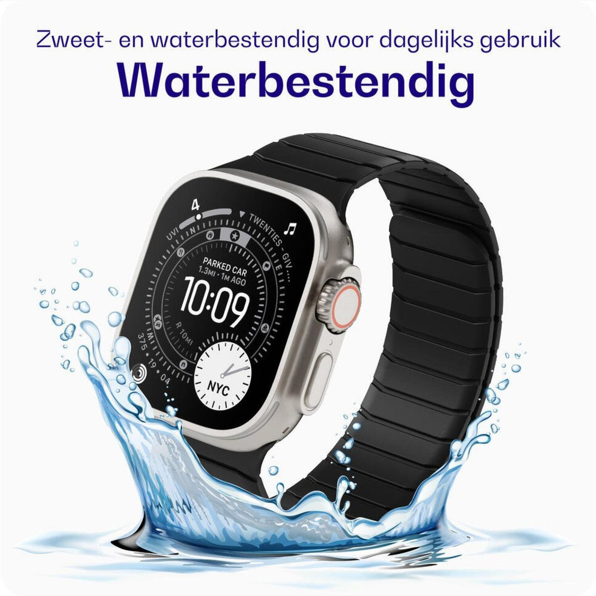 Λουράκι Apple Watch Ultra/SE/11/10/9/8/7/6/5/4 (49/46/45/44mm) Buddi Fuse Μαγνητικό Σιλικόνης - Black (8719246550997)