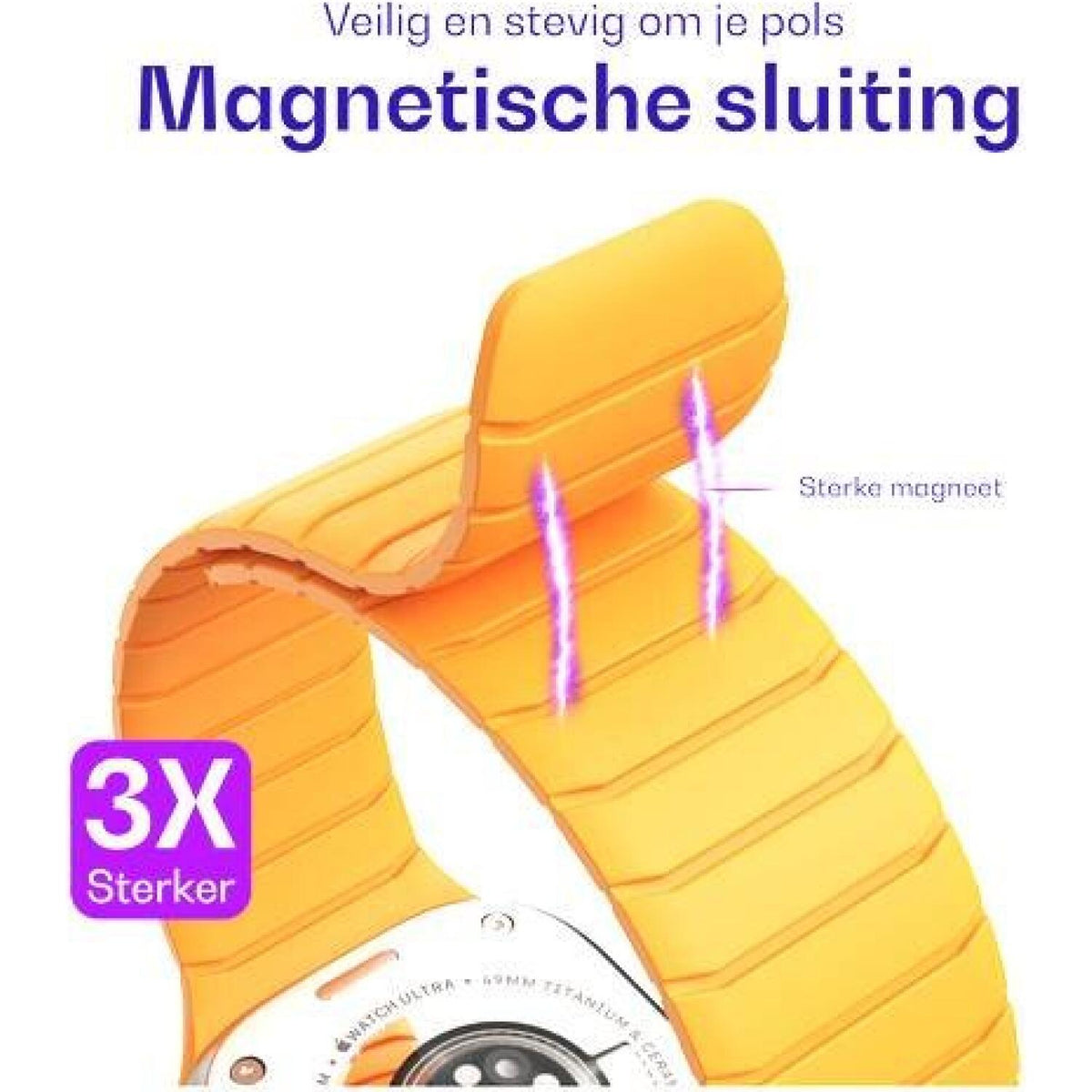 Λουράκι Apple Watch Ultra/SE/11/10/9/8/7/6/5/4 (49/46/45/44mm) Buddi Fuse Μαγνητικό Σιλικόνης - Yellow (8719246551000)