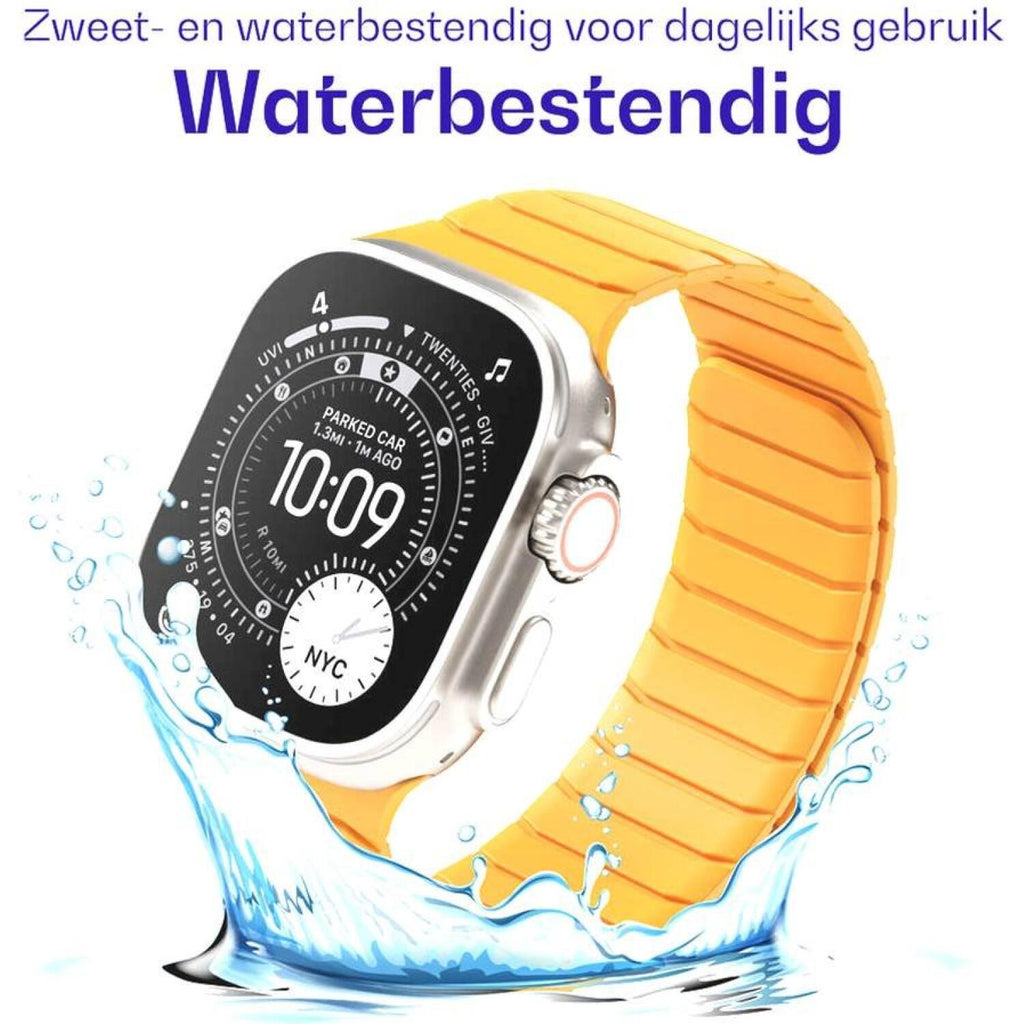 Λουράκι Apple Watch Ultra/SE/11/10/9/8/7/6/5/4 (49/46/45/44mm) Buddi Fuse Μαγνητικό Σιλικόνης - Yellow (8719246551000)