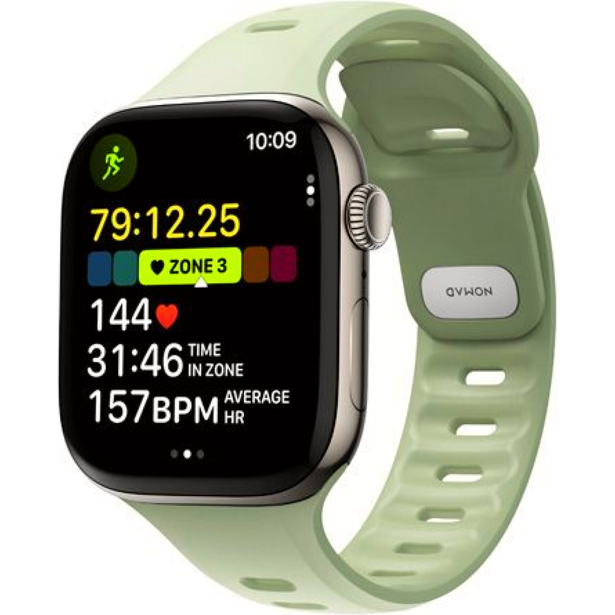 Λουράκι Apple Watch Ultra/SE/11/10/9/8/7/6/5/4 (49/46/45/44mm) Nomad Tempo Band Αδιάβροχο FKM & Αλουμίνιο - Seagrass (NM00979