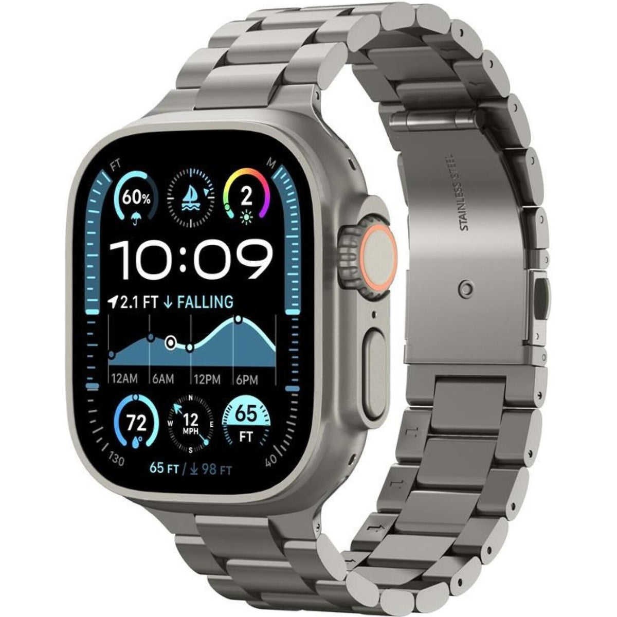 Λουράκι Apple Watch Ultra/SE/11/10/9/8/7/6/5/4 (49/46/45/44mm) Spigen Modern Fit Titanium από Premium Τιτάνιο - Natural Titan