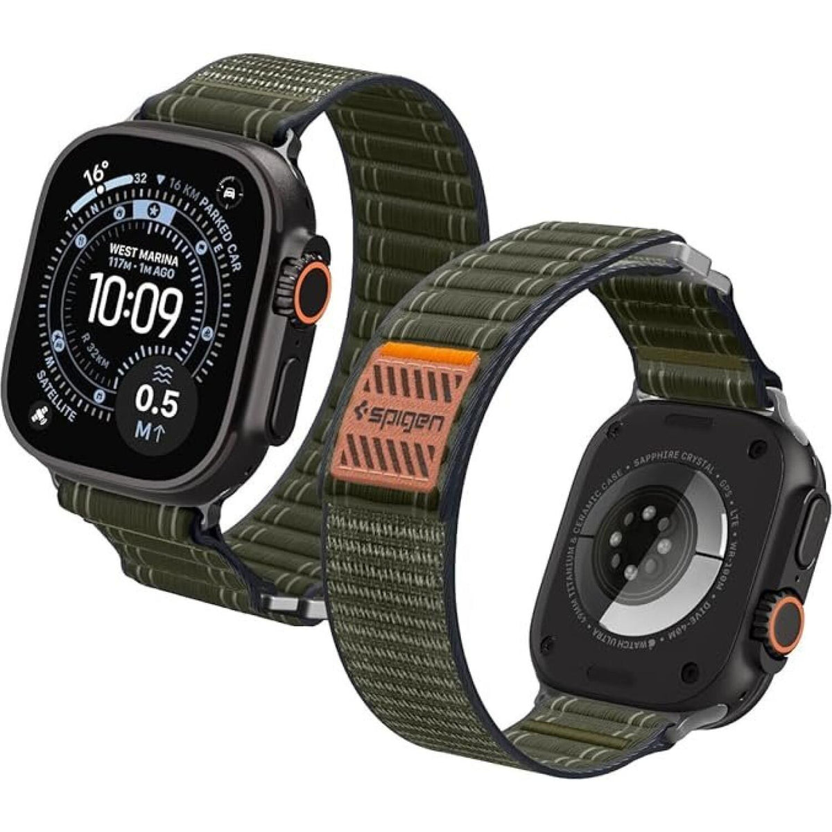 Λουράκι Apple Watch Ultra/SE/12/11/10/9/8/7/6/5/4 (49/46/45/44mm) Spigen WBF0 Υφασμάτινο - Green (AMP10142)