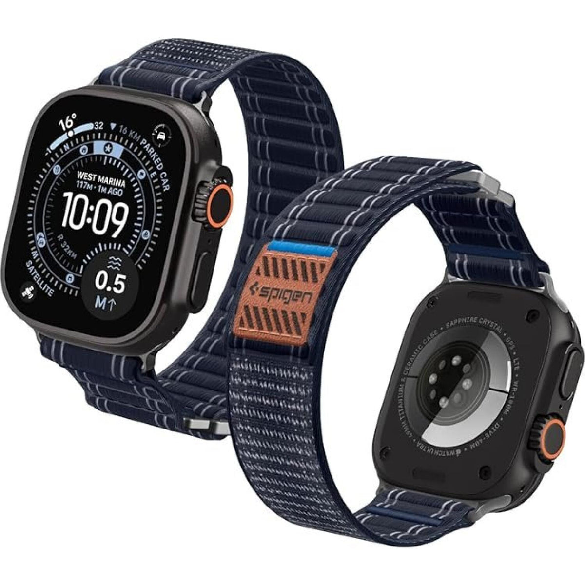 Λουράκι Apple Watch Ultra/SE/11/10/9/8/7/6/5/4 (49/46/45/44mm) Spigen WBF0 Υφασμάτινο - Navy (AMP10143)
