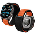 Λουράκι Apple Watch Ultra/SE/12/11/10/9/8/7/6/5/4 (49/46/45/44mm) Spigen WBF1 Υφασμάτινο - Black Orange (AMP10145)