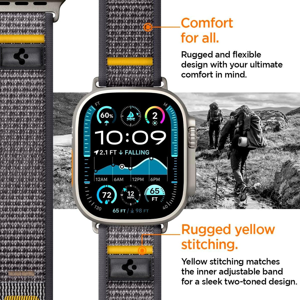 Λουράκι Apple Watch Ultra/SE/11/10/9/8/7/6/5/4 (49/46/45/44mm) Spigen Athlex Air Υφασμάτινο - Active Grey (AMP09034)