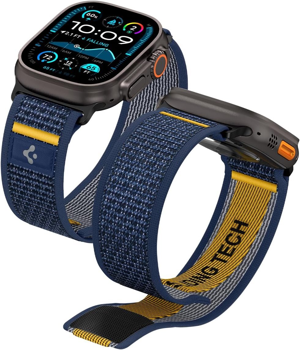 Λουράκι Apple Watch Ultra/SE/11/10/9/8/7/6/5/4 (49/46/45/44mm) Spigen Athlex Air Υφασμάτινο - Active Navy (AMP09036)