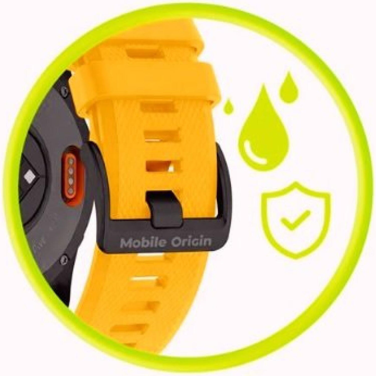 Λουράκι Garmin Watch 20mm Mobile Origin Easy Strap ES1 Quick Fit Σιλικόνης - Yellow (MO-ES20-YLW)