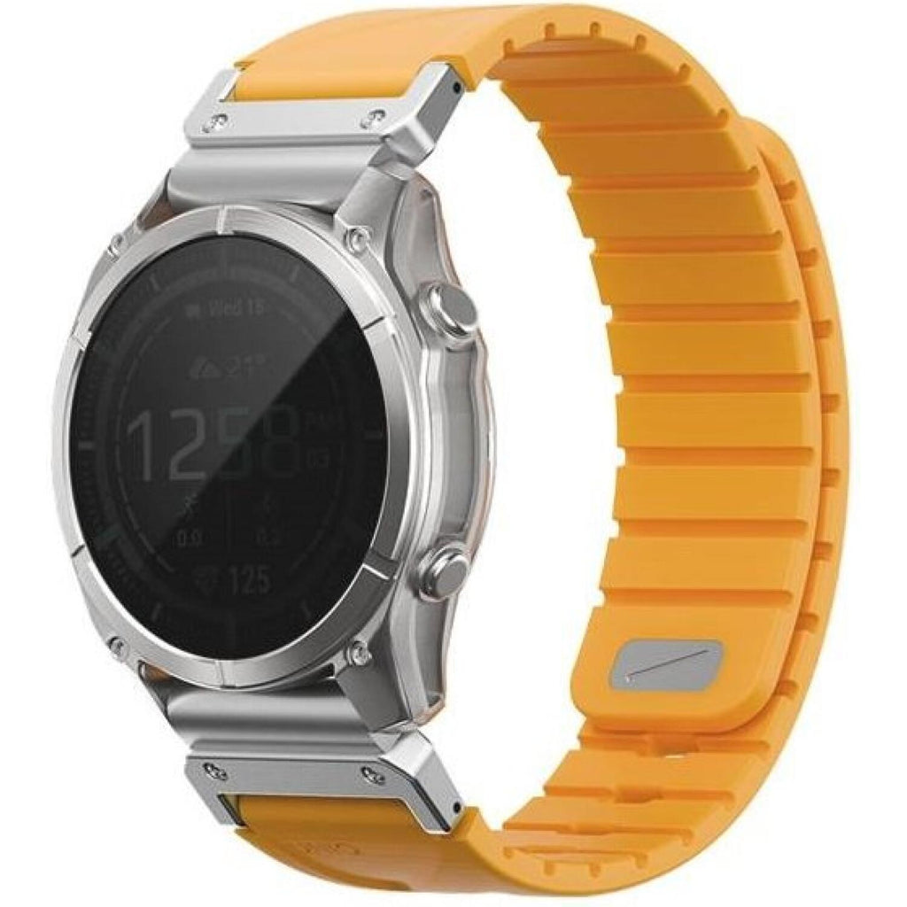 Λουράκι Garmin Watch 22mm Uniq Fluo από Αδιάβροχη Σιλικόνη & Ανοξείδωτο Ατσάλι - Pale Orange (UNIQ-22MM-FLUOPORG)