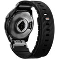 Λουράκι Garmin Watch 26mm Uniq Fluo από Αδιάβροχη Σιλικόνη & Ανοξείδωτο Ατσάλι - Midnight Black (UNIQ-26MM-FLUOMBLK)