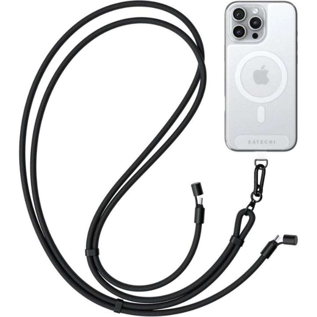 Λουράκι Λαιμού Satechi OntheGo για Θήκες Κινητών / Smartphones με Καλώδιο Type-C σε Type-C 150cm 60W - Black (ST-LOTGLK)