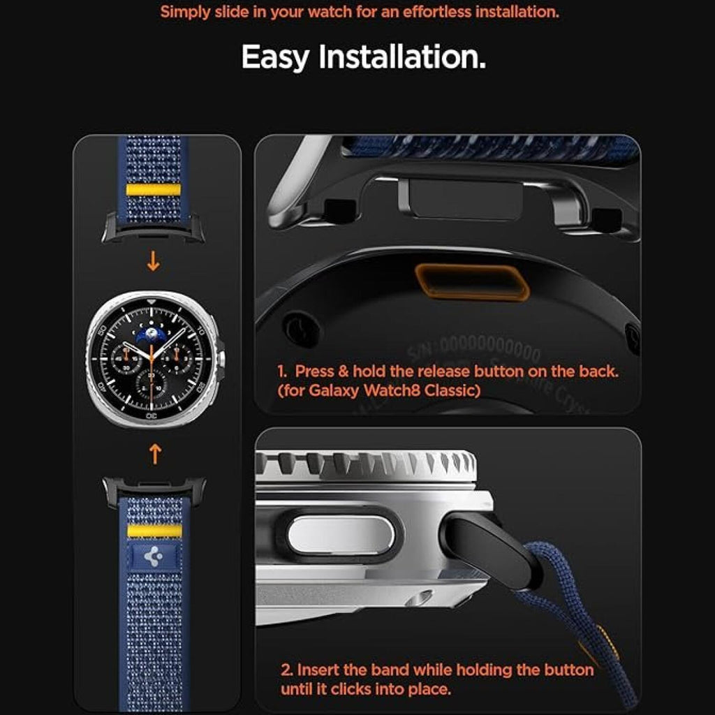 Λουράκι Samsung Galaxy Watch 9 / 8 Classic / Watch 8 (46/44/40mm) Spigen Athlex Air Υφασμάτινο - Active Navy (AMP10114)
