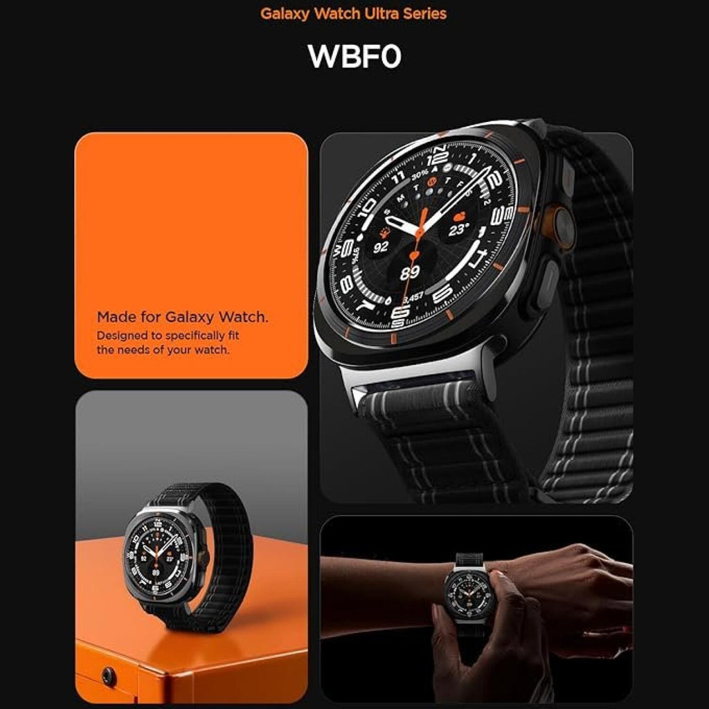 Λουράκι Samsung Galaxy Watch Ultra2 / Ultra1 2026 / 2025 / 2024 47mm Spigen WBF0 Υφασμάτινο - Black (AMP10146)