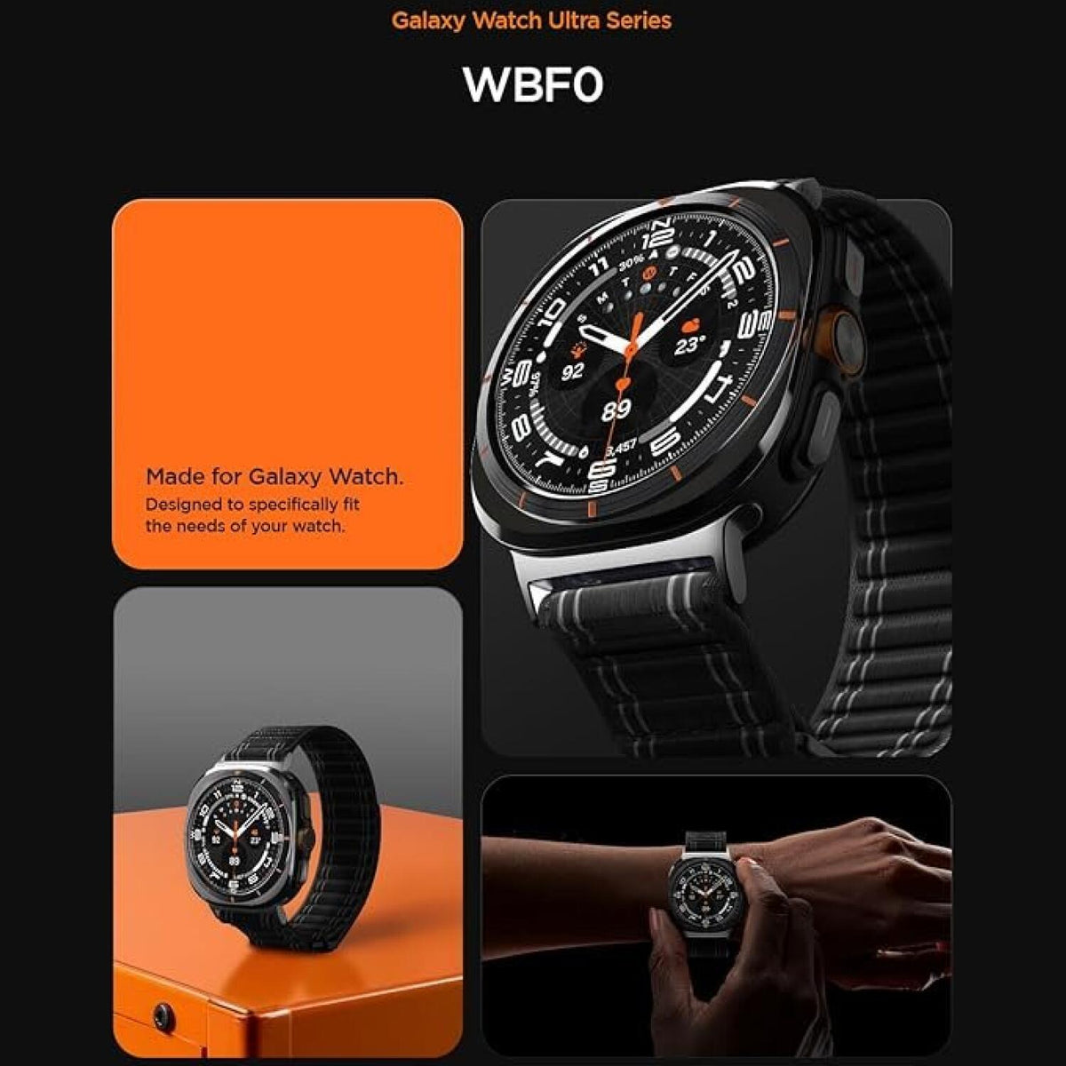Λουράκι Samsung Galaxy Watch Ultra2 / Ultra1 2026 / 2025 / 2024 47mm Spigen WBF0 Υφασμάτινο - Black (AMP10146)