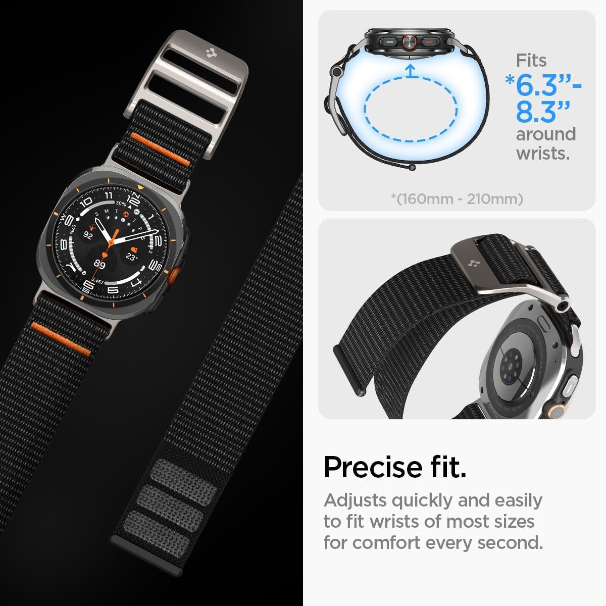 Λουράκι Samsung Galaxy Watch Ultra2 / Ultra1 2026 / 2025 / 2024 47mm Spigen DuraPro Flex - Black (AMP08773)