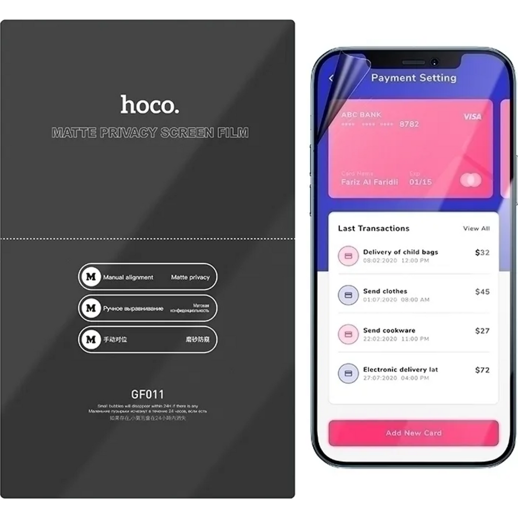 Ματ Μεμβράνη Προστασίας Υδρογέλης iPhone 17e Hoco Hydrogel Pro Privacy Matte Screen Protector Απορρήτου Οθόνης 0.15 mm - Matt