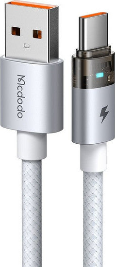 Mcdodo CA-6892 Καλώδιο USB-A σε USB-C 6A 1.2m Λευκό με LED Φόρτισης