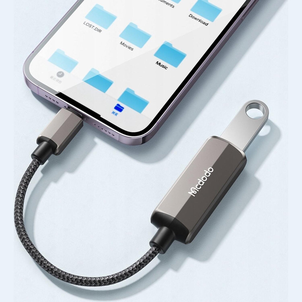 Αντάπτορας Mcdodo 2 in 1 OTG Adapter Lightning (Male) σε USB-A 3.0 (Female) & Lightning (Female) - Dark Grey