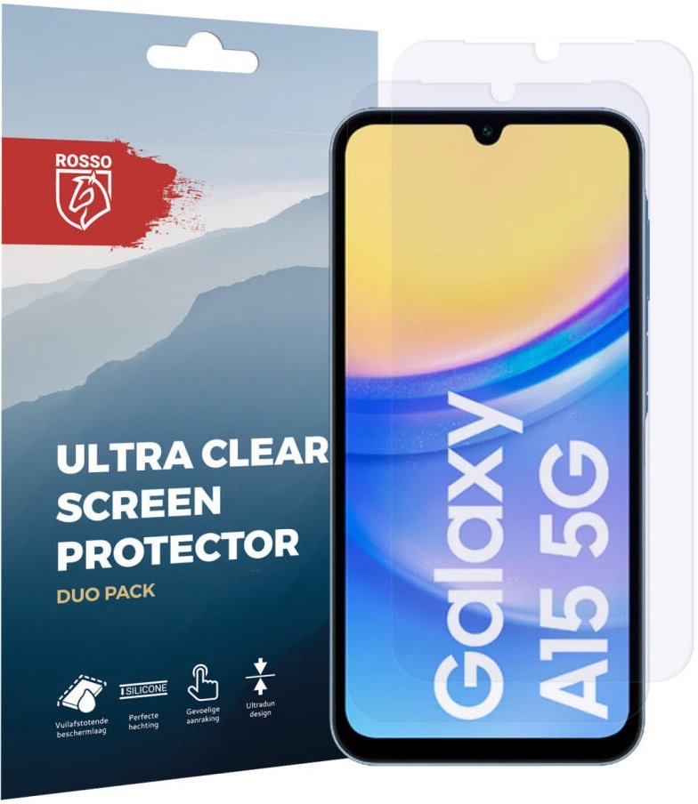 Μεμβράνη Προστασίας Samsung Galaxy A15 Rosso Ultra Clear Screen Protector Οθόνης 2 Τεμάχια - Clear (8719246436826)
