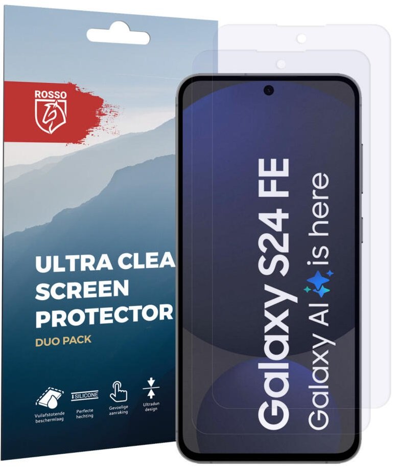 Μεμβράνη Προστασίας Samsung Galaxy S24 FE Rosso Ultra Clear Screen Protector Οθόνης 2 Τεμάχια - Clear (8719246458729)