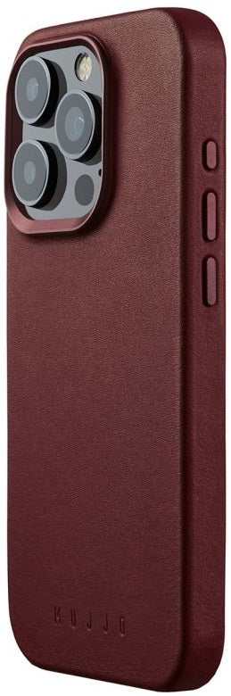 MUJJO Full Leather Case - Δερμάτινη Θήκη MagSafe - Apple iPhone 15 Pro - Burgundy (MUJJO-CL-039-BN)