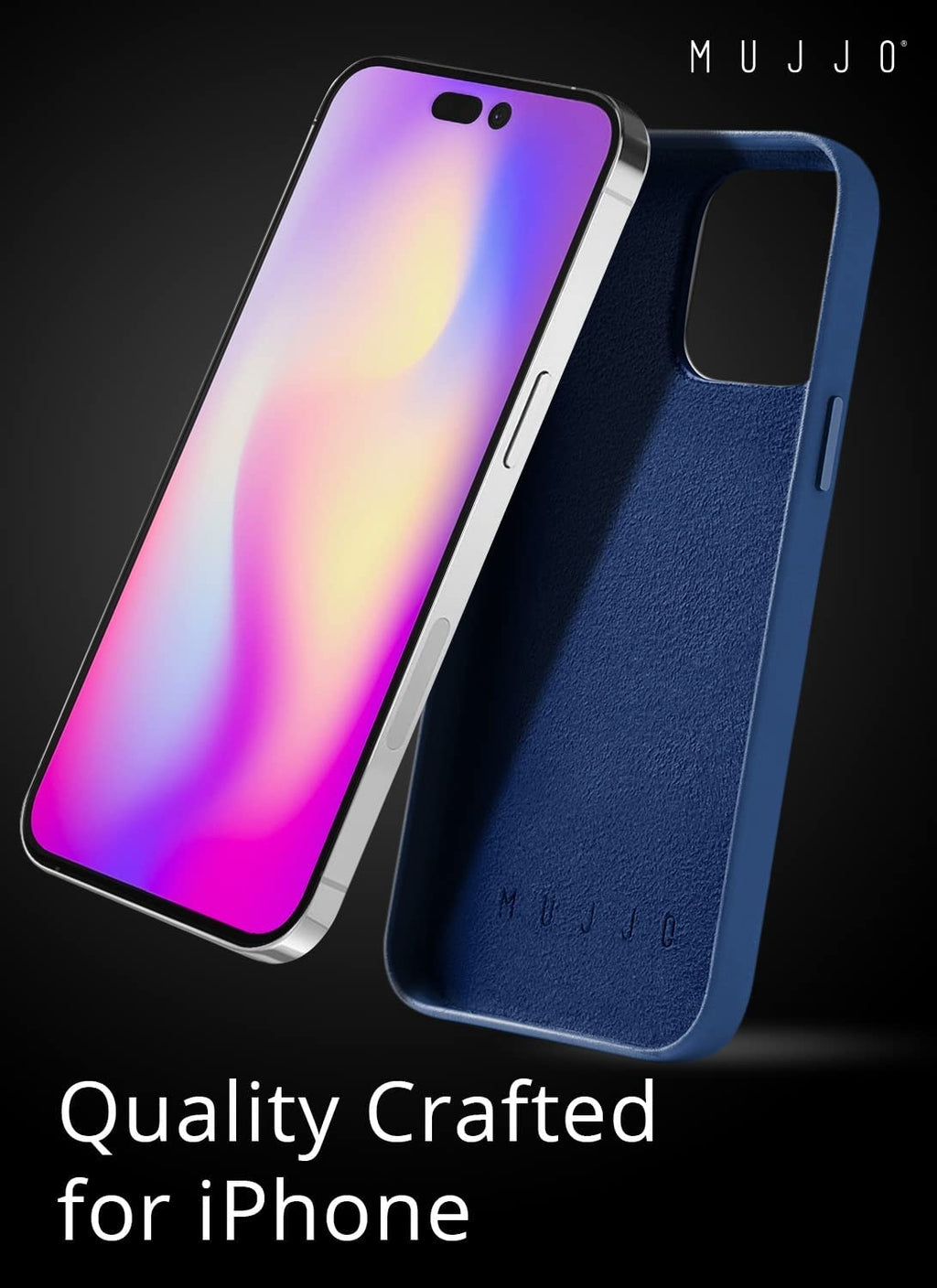 MUJJO Full Leather Wallet Case - Δερμάτινη Θήκη-Πορτοφόλι Apple iPhone 14 Pro Max - Blue (MUJJO-CL-030-BL)