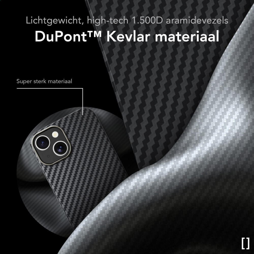 Nekit Fiber - Σκληρή MagSafe Θήκη Aramid Fiber - Apple iPhone 15 - 1mm - 1500D Kevlar - Black (8719246451911)